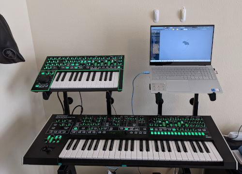 System-8 with
System-1 and FL Studio