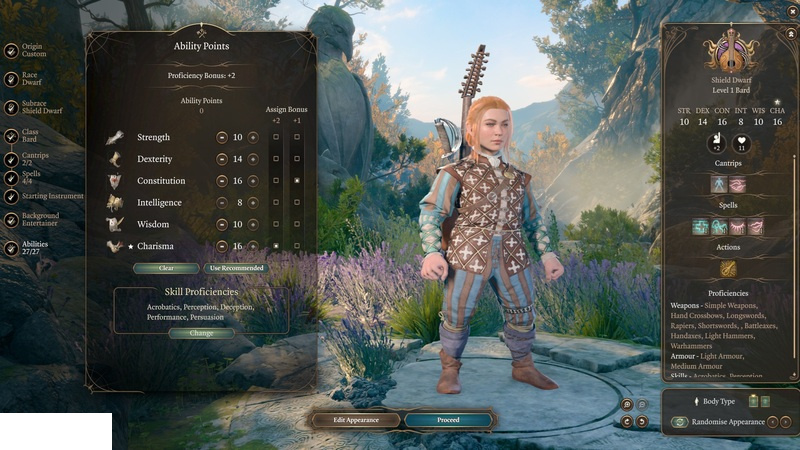 Custom
Shield Dwarf Bard